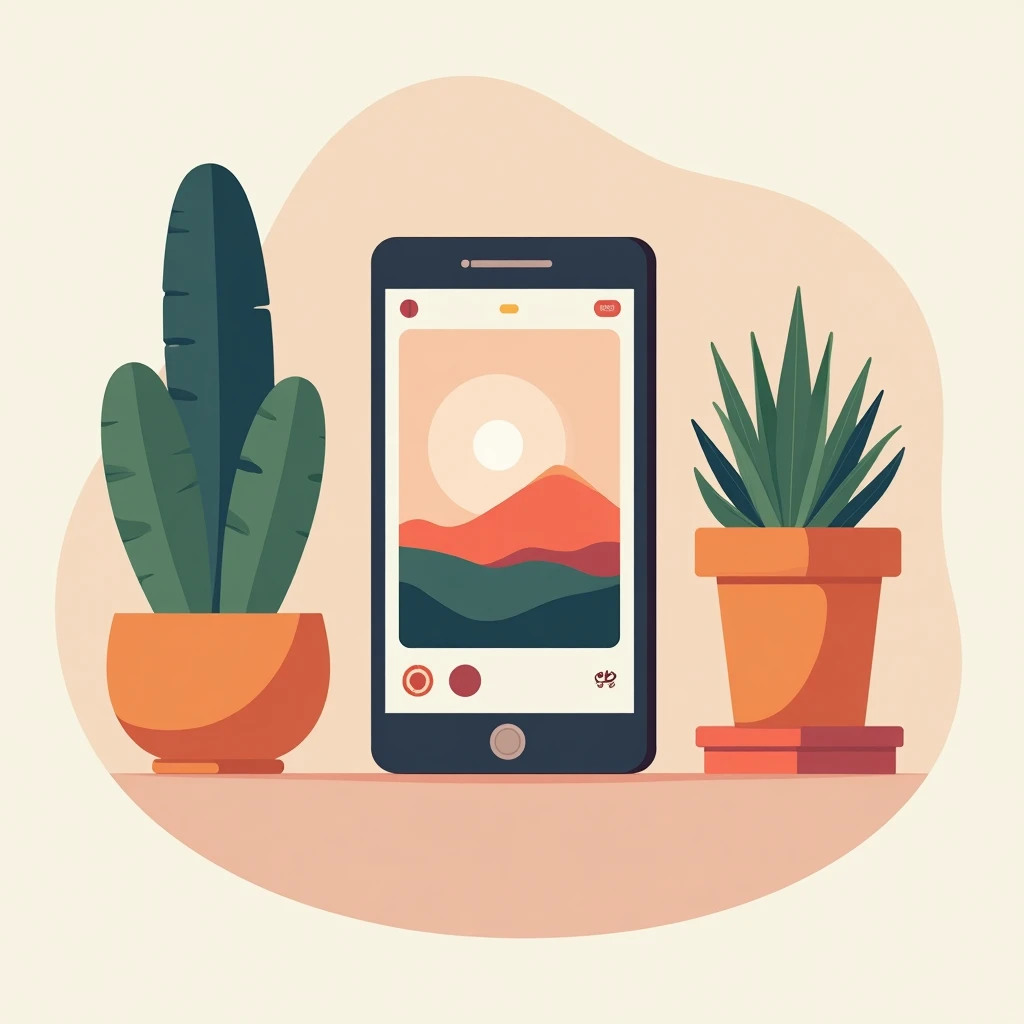 Photo editing app in use